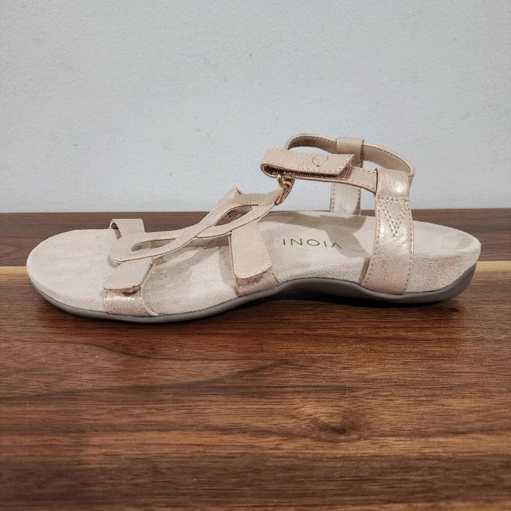 Vionic Rest Jodie Sandals Womens Beige Size 10 Arch Support Orthotic Adjustable - Picture 2 of 10